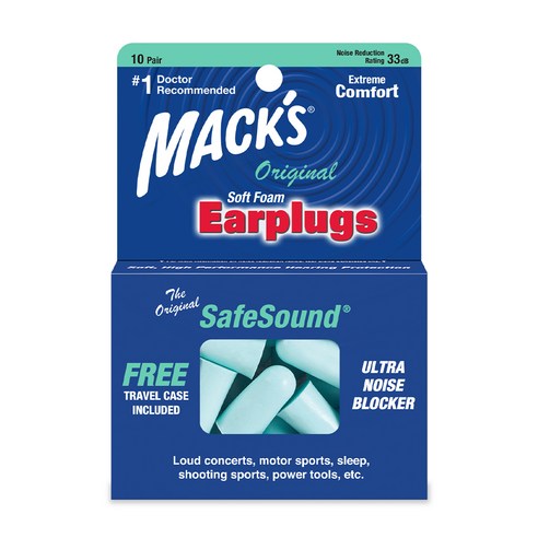 Macks 수면귀마개 오리지널 하늘색 20개입